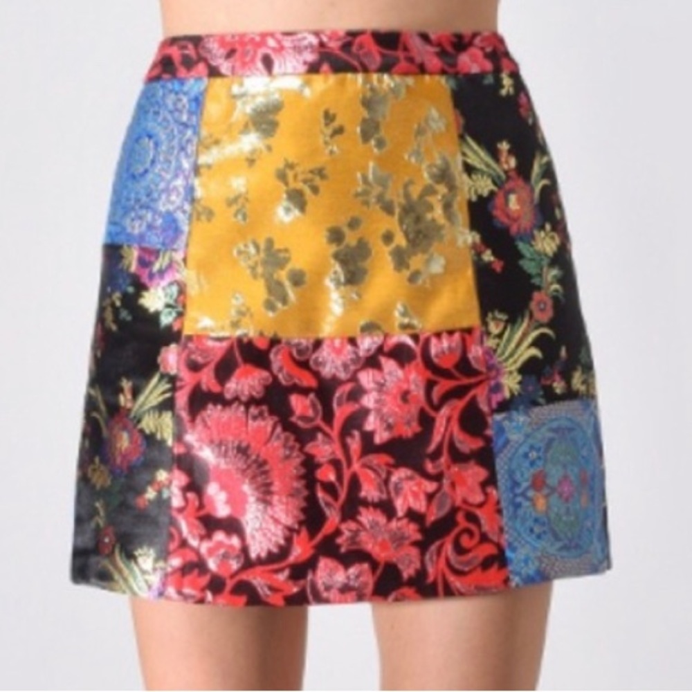 Alice + Olivia patchwork skirt